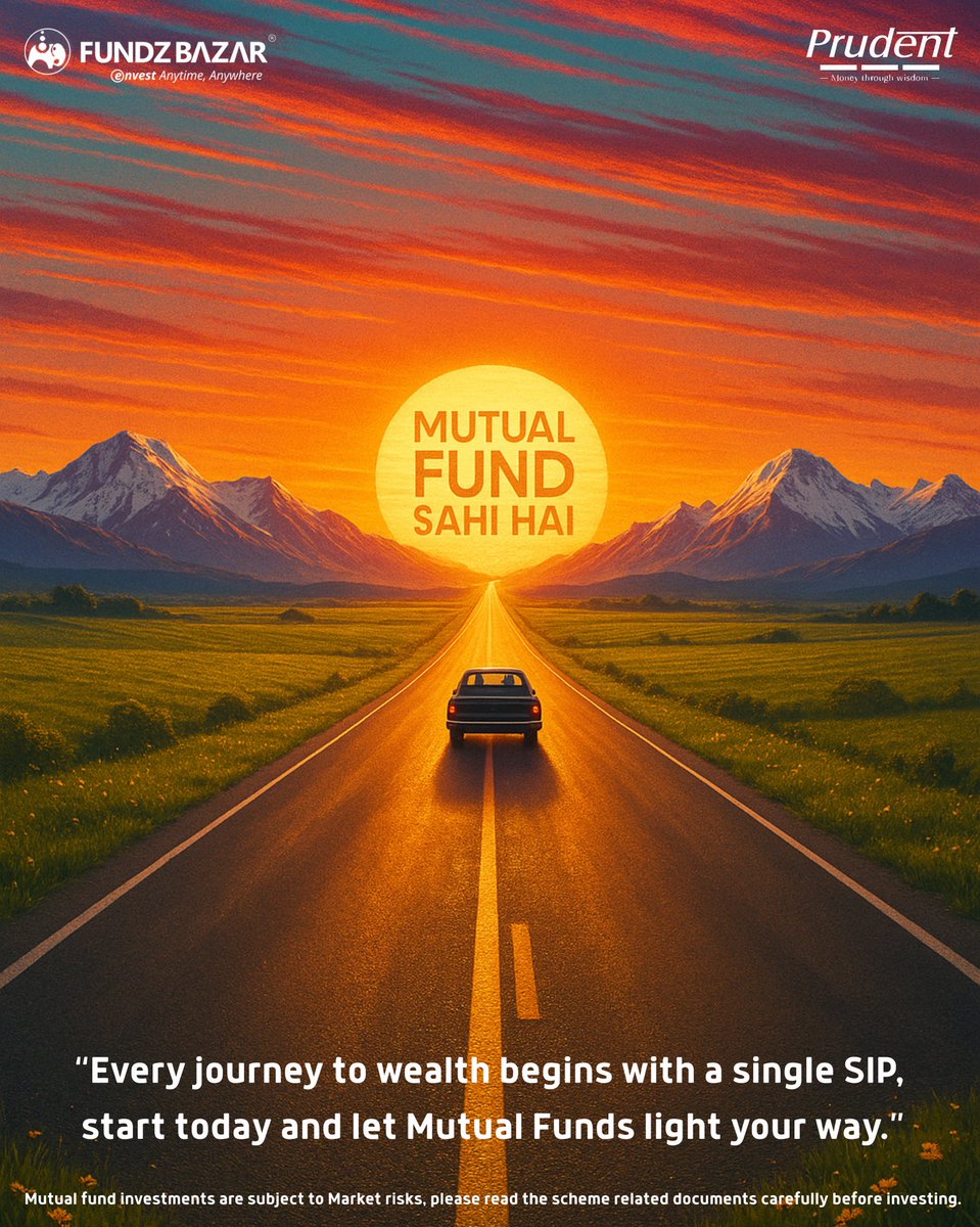 gearupyourskill's tweet photo. 🚗 Every journey to wealth begins with a single SIP.
🌅 Start today. Let Mutual Funds light your way.

#MutualFundSahiHai #SIP https://t.co/v2F2jKSL9l