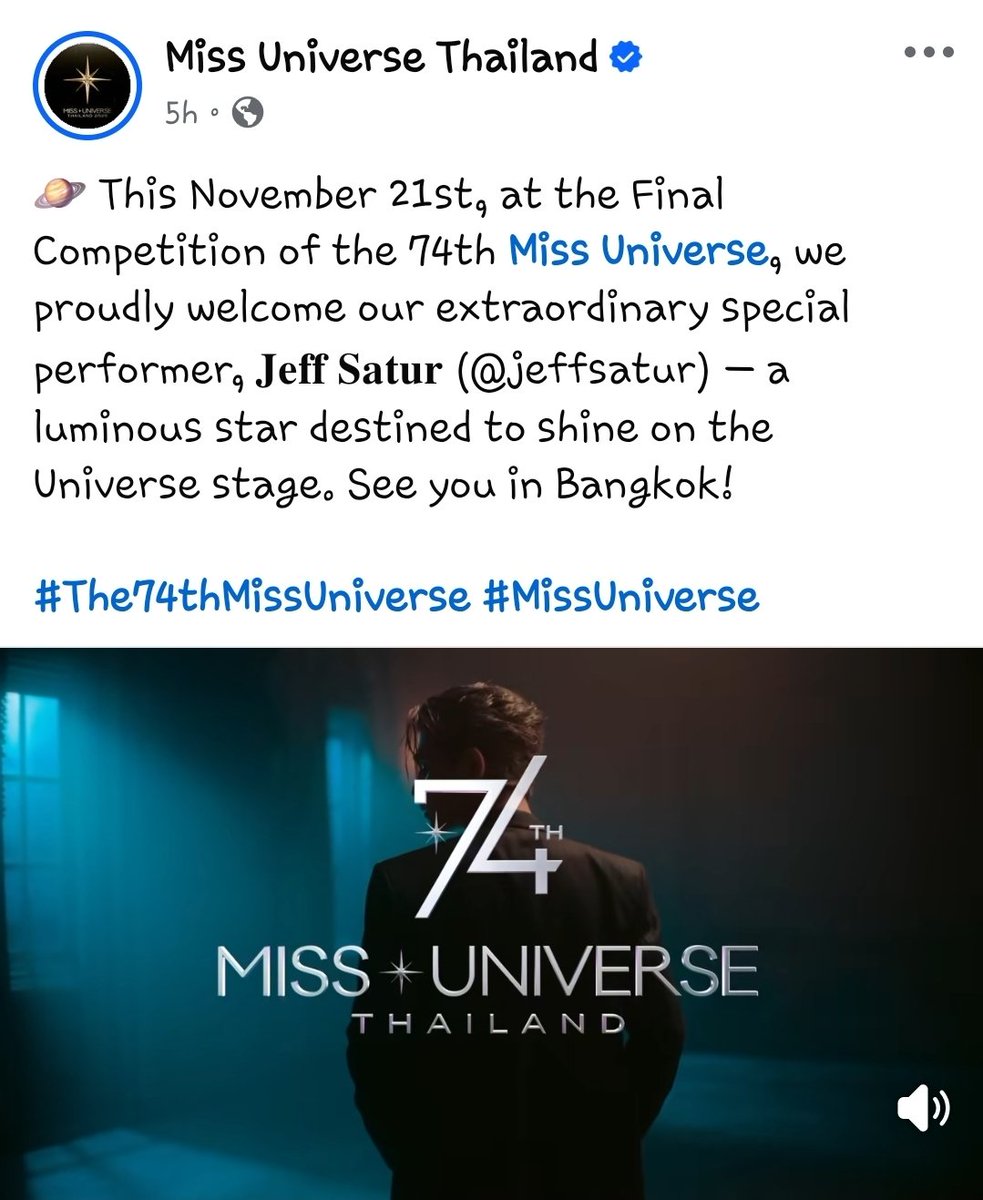 NoMerzi's tweet photo. เจฟ ซาเตอร์ ศิลปินไทยคนแรกที่จะมาร้องเพลงในงาน Miss Universe 
#MissUniverse2025
#MissUniverseInBangkok
#มิสยูนิเวิร์ส2025
#JeffSatur
#เจฟซาเตอร์
#JeffSaturMU2025 https://t.co/DtEWfaAUNw
