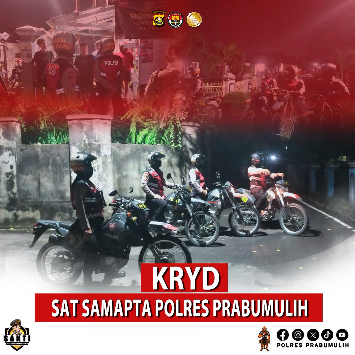 KRYD SAT SAMAPTA POLRES PRABUMULIH 

#swasembadapangan
#ketahananpangan
#polrimendukungketahananpangan
#polisicintapetani
#poldasumsel
#polresprabumulih
#prabumulih
#sumsel