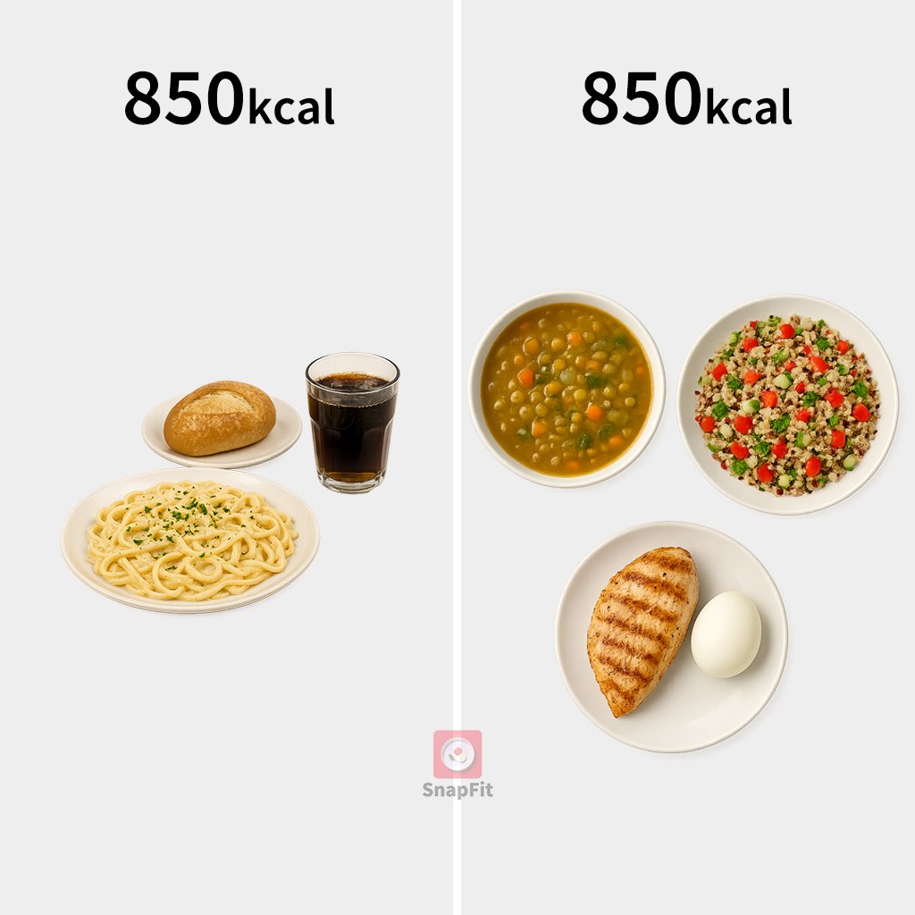 snapfit_ai's tweet photo. 🔥Dining-Out Pasta Set vs Nutrient-Dense Salad Set🔥

<🍝Dining-Out Pasta Set>
✅ Total: 850 kcal / Carbs 118g / Protein 18g / Fat 37g

<🥗Nutrient-Dense Salad Set>
✅ Total: 840 kcal / Carbs 65g / Protein 67g / Fat 25g

#SnapFit #proteinswap #macrobalance #healthymeal https://t.co/BO8BBXcl8Y
