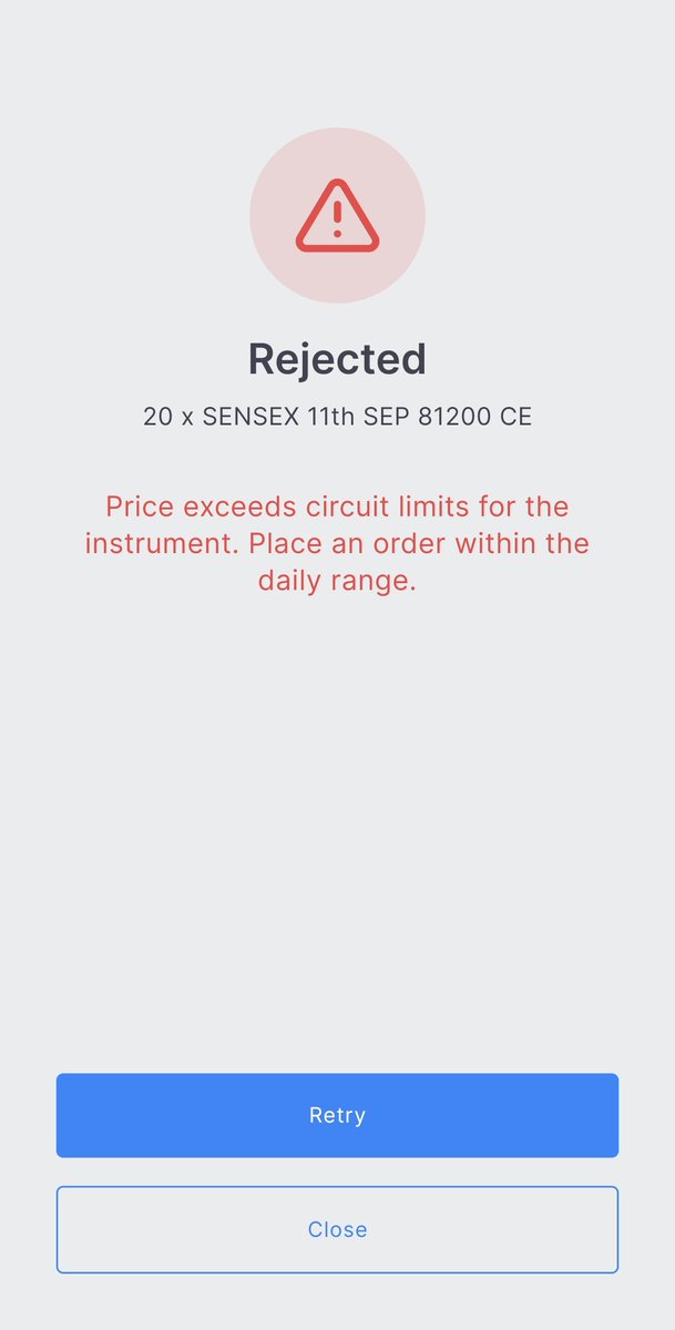 eggzaatlee's tweet photo. @zerodha what kind of glitch is this? order for bse is giving same result for all strikes https://t.co/lByzoNw8Ey