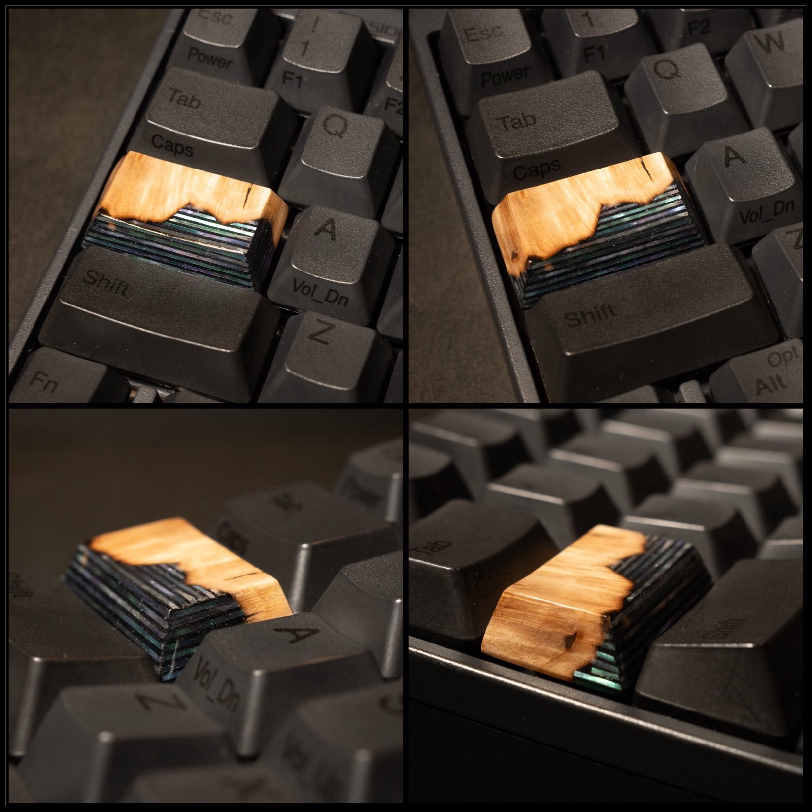 HHKB REALFORCE ウッドレジンキートップ Esc 六角麻の葉 HHKB