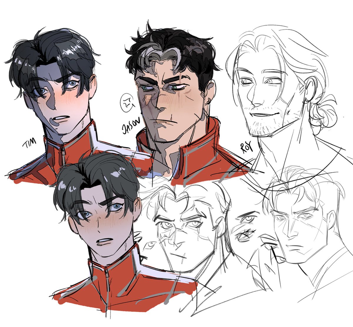 Sports team AU wip with my 3 faves