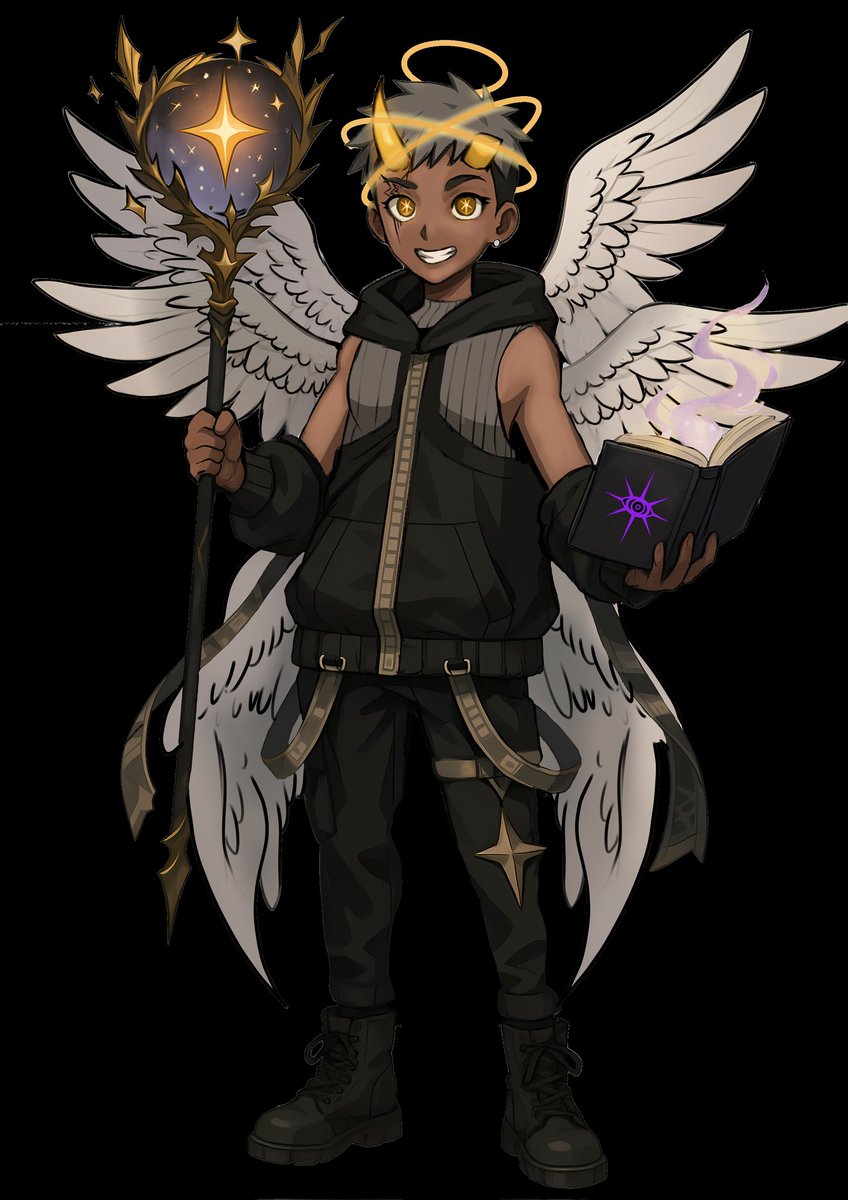 TheJDzero's tweet image. Bonus OC art of  Lloyd The Midnight Stars in Demon Mode and Angel Mode made and commission by Agustin C. on Fiverr.com