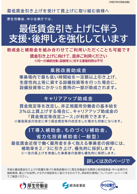 最低賃金引上げ