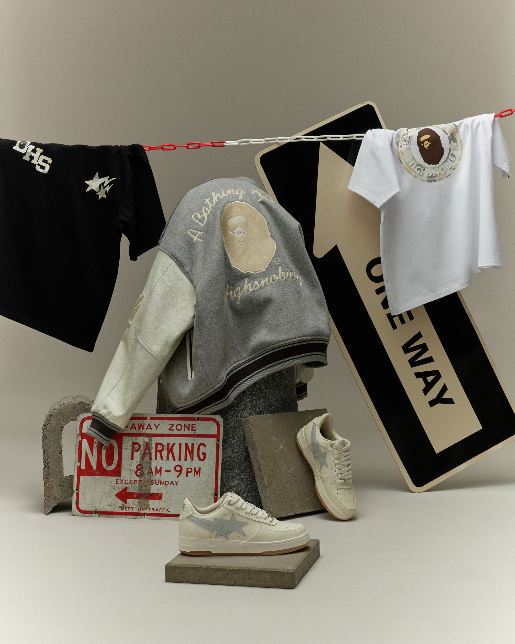 MOUSSY✖️BAPE BP/MS COLLEGE LOGO ZIP フーディー A BATHING