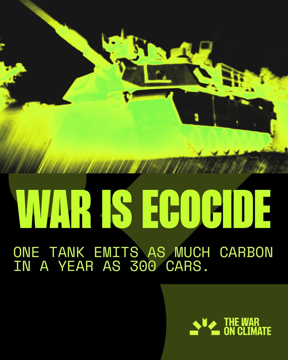 War on Climate: The Uncounted Costs of Conflict (@thewaronclimate) on Twitter photo The M1 Abrams tank averages just 0.6 miles per gallon, but its true environmental cost runs far deeper. Beyond the exhaust fumes, there’s the massive carbon footprint of manufacturing 60 tonnes of steel, transporting the tank to and from battlefields, and sustaining the crew that The M1 Abrams tank averages just 0.6 miles per gallon, but its true environmental cost runs far deeper. Beyond the exhaust fumes, there’s the massive carbon footprint of manufacturing 60 tonnes of steel, transporting the tank to and from battlefields, and sustaining the crew that