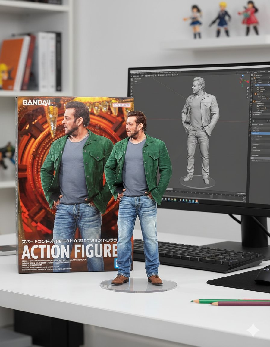realbhaijaanskf's tweet photo. Custom action figure vibes 💥! Check out this detailed fig of a dude in a green jacket 🍃, grey tee 👕, and denim jeans 👖. Made by BANDAI 🎨. Behind the scenes 3D modelling on the monitor 🖥️. #SalmanKhan #ActionFigure #BANDAI #CustomFig #GamingSetup #Collectibles 🤩 https://t.co/Cl4hKoLfVd
