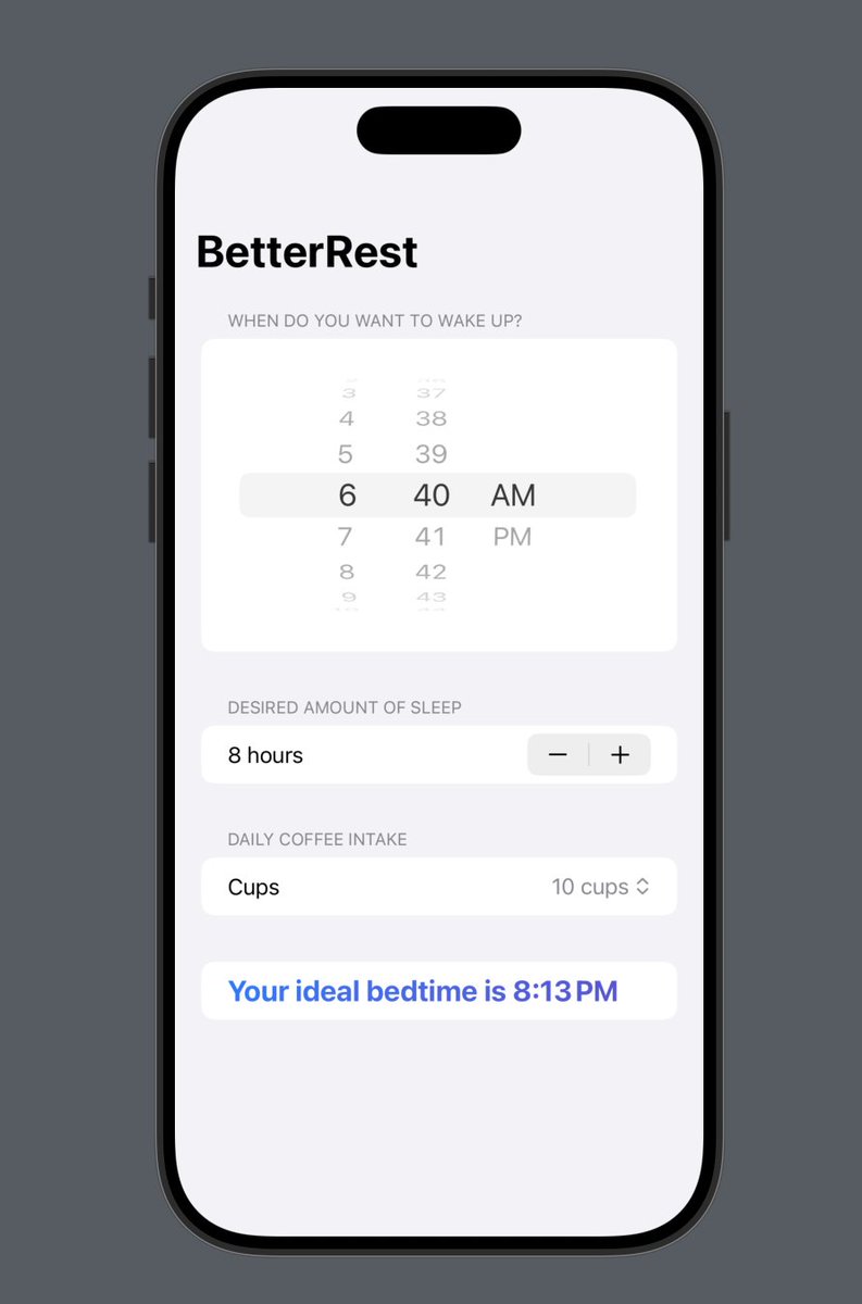 jennyanez_'s tweet image. ✅Day 28 of the #100DaysOfSwiftUI 

Challenge for Project 4 is solved! It was simple, though I had to review some concepts from Project 1 🥲. I didn’t like the new UI at first, but then I realized I could change the Date Picker style — it looks much better that way.