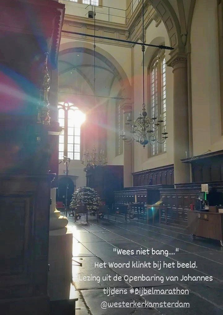 De Bijbelmarathon in de Wester nadert de finish.
Drie dagen en drie nachten werd de Bijbel aaneengesloten gelezen.
Als inspirerend geschenk aan de stad in haar 750e jubileumjaar. 
72 uur.
Stem na stem.
Verhaal na verhaal.
Door meer dan honderd deelnemers.