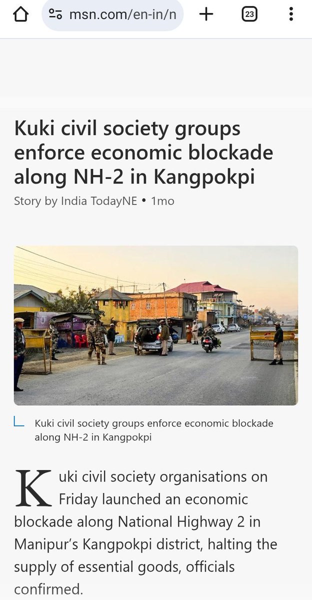 Echoes4mAshes's tweet image. 🎉🎉 🎉 Hail to the Nagas and Kukis!! 👏 

for turning the National Highways- the lifelines of our valley, into a tool to hold over 30 lakh people hostage.

Those of us who live in #Manipur know exactly what a blockade feels like- sometimes for week or months. 

Trucks are held…