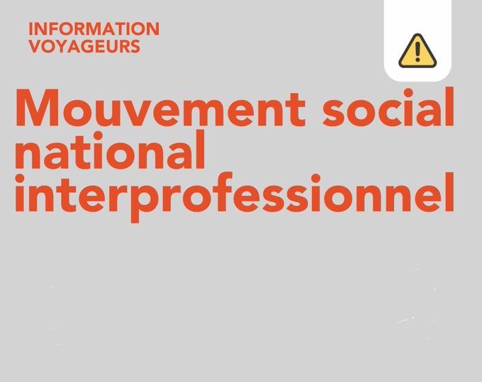 ⚠️Mercredi 10 septembre - Mouvement social national interprofessionnel.

Toute la journée, aucun train sur le T14 Express, entre H. Granger et Péroncourt-Peruere.

Nous vous recommandons de limiter vos déplacements, dans la mesure du possible.