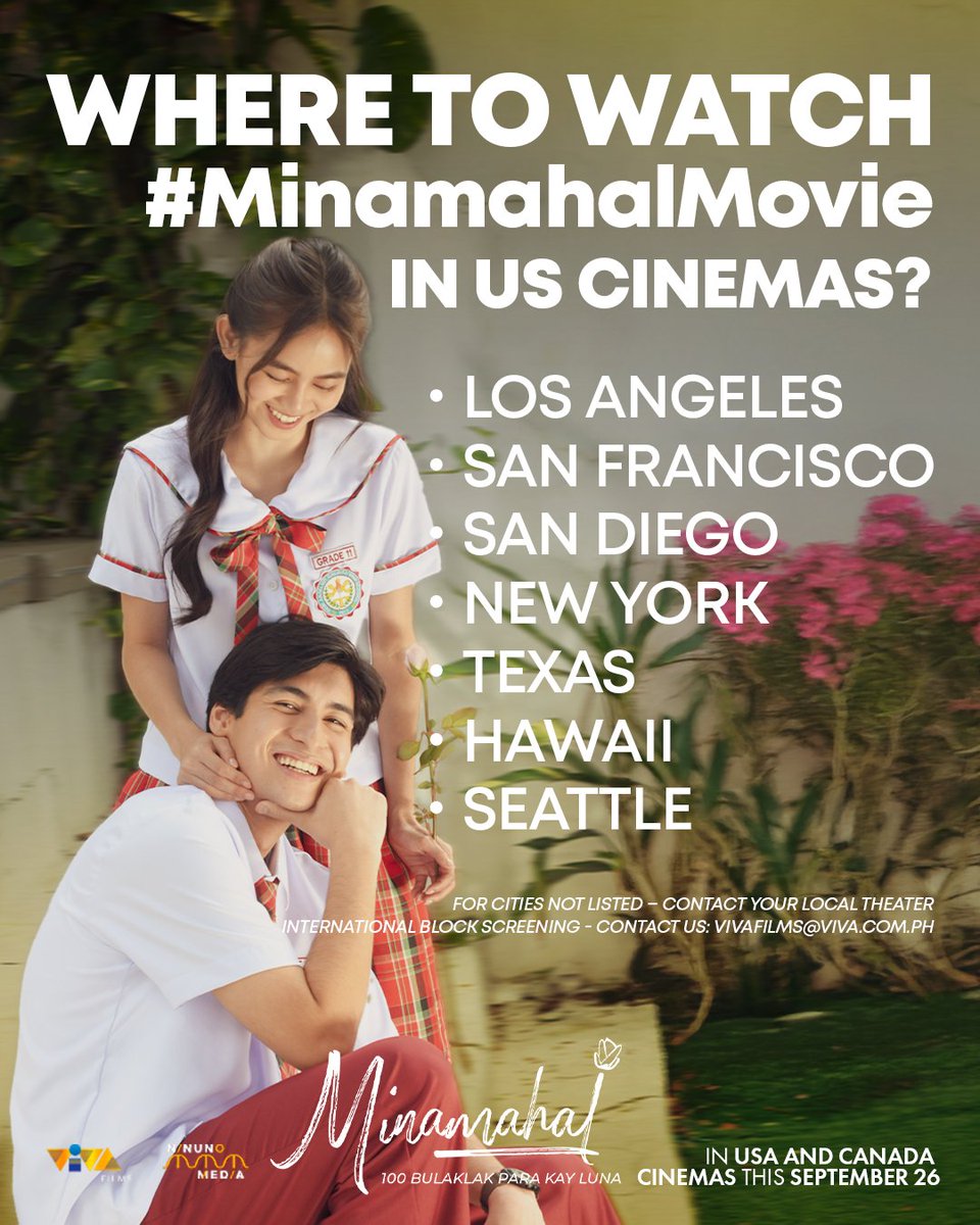 VIVA_MiddleEast's tweet image. 🚨 USA, are you ready?!
#MinamahalMovie is hitting your cinemas and we’re bringing all the feels your way! 💘🎞️

Catch it in:
📍 Los Angeles
📍 San Francisco
📍 San Diego
📍 New York
📍 Texas
📍 Hawaii
📍 Seattle