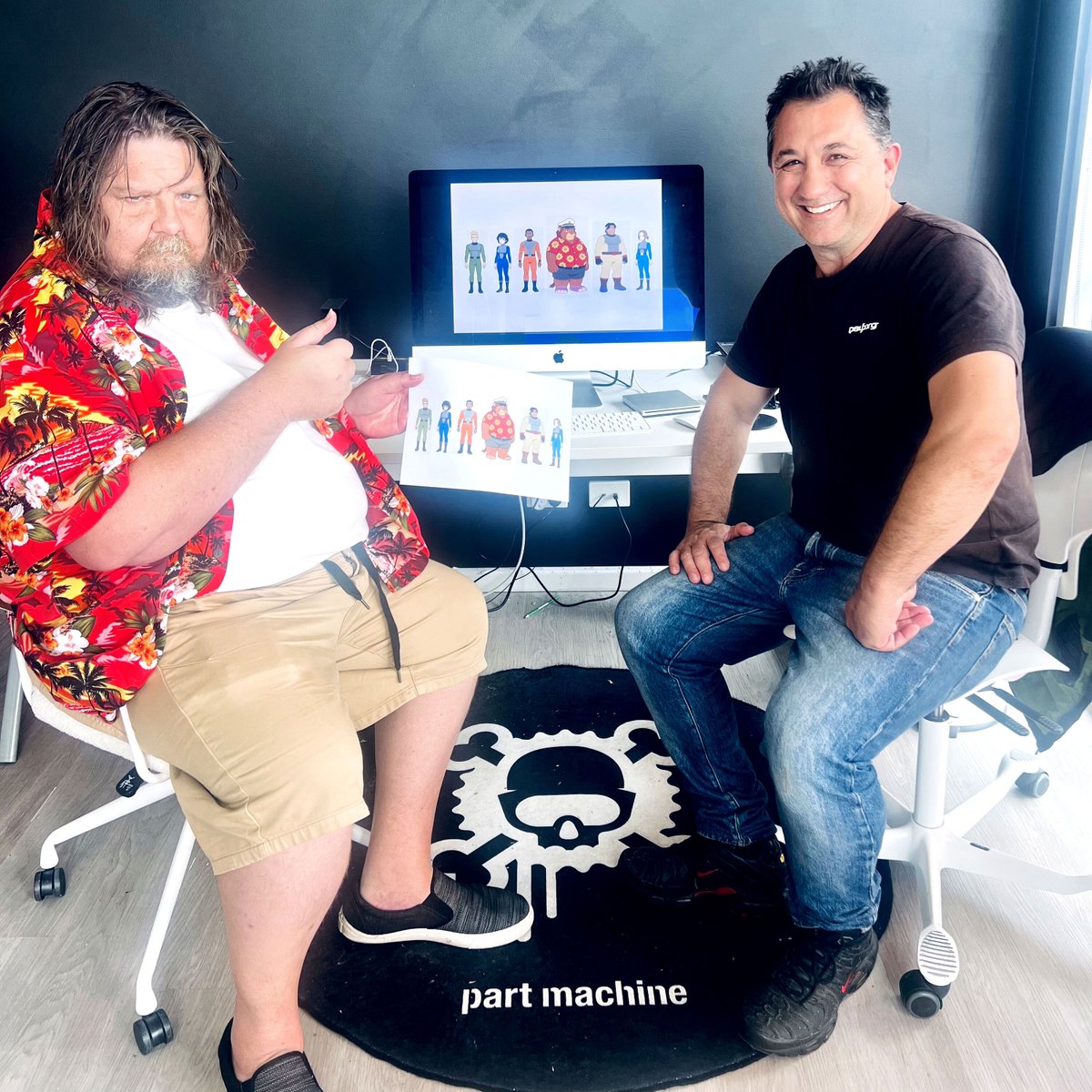 One of my favourite regulars in the studio — Terrance drops by each month to bring his imagination to life.

We keep it light. We talk story, sketch ideas, use a bit of AI, a bit of design magic … and always a bit of mischief.

Big characters. Bigger laughs. And the joy of watch