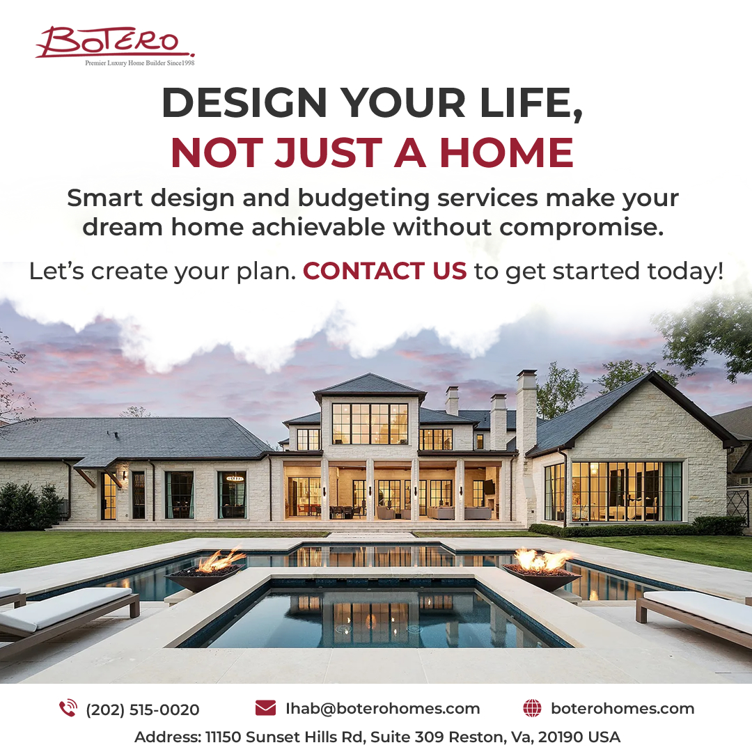 BoteroHomes's tweet image. Design Your Life, Not Just a Home—Botero Custom Homes

Contact Botero Custom Homes today to begin planning your dream build.

#BoteroCustomHomes #CustomDesignAndBudgetingServices #CustomBuild #CustomBuildHomes #VirginiaCustomHomeBuilder #LuxuryHomeBuildersVirginia