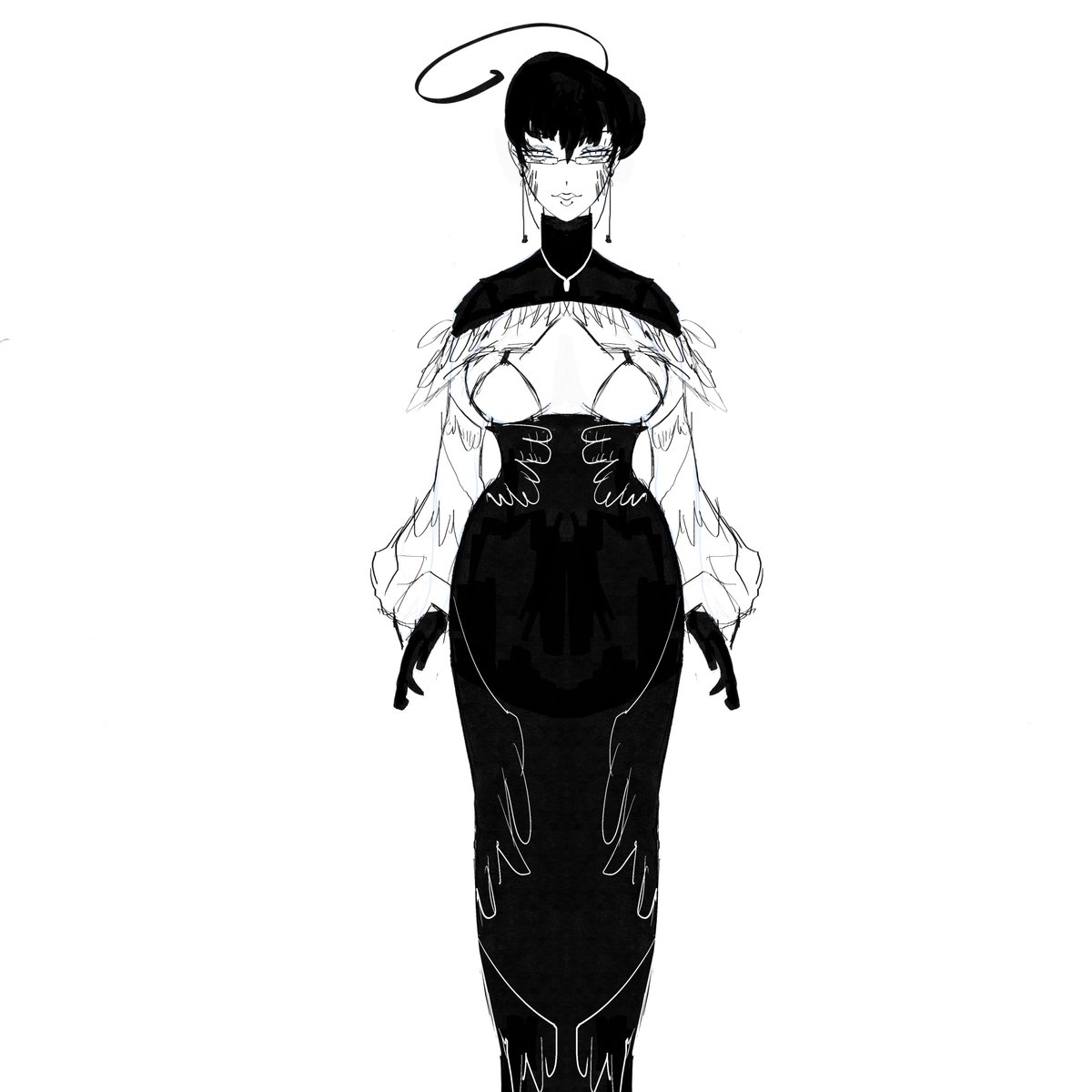 I sketched this! But I dunno if I like her or nah...
Back to the drawing board ig