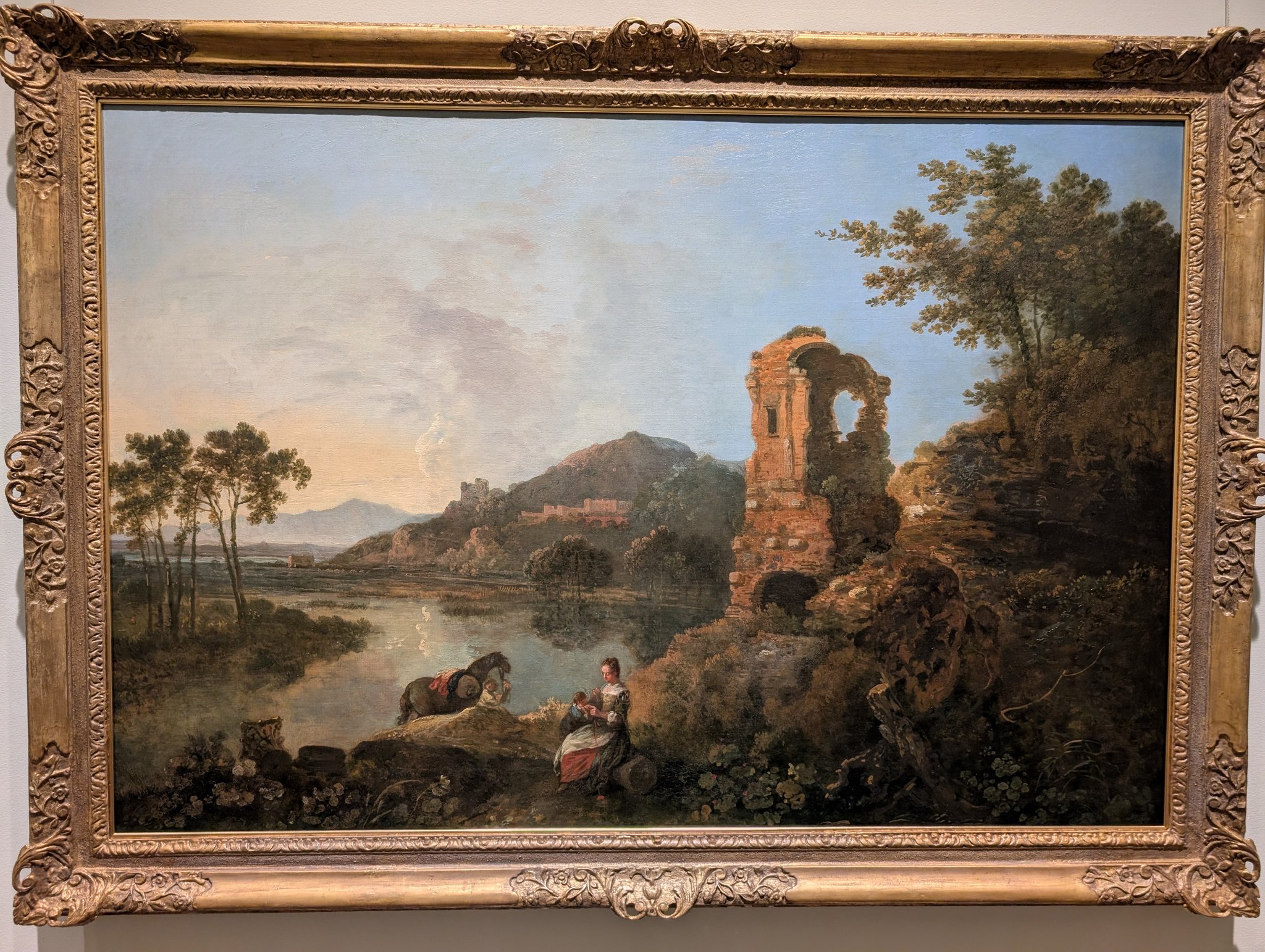 リチャード・ウィルソン、バラティーノの丘, ローマ、希少画集画、新品額装付 リチャード・ウィルソン、バラティーノの丘, ローマ、希少画集画