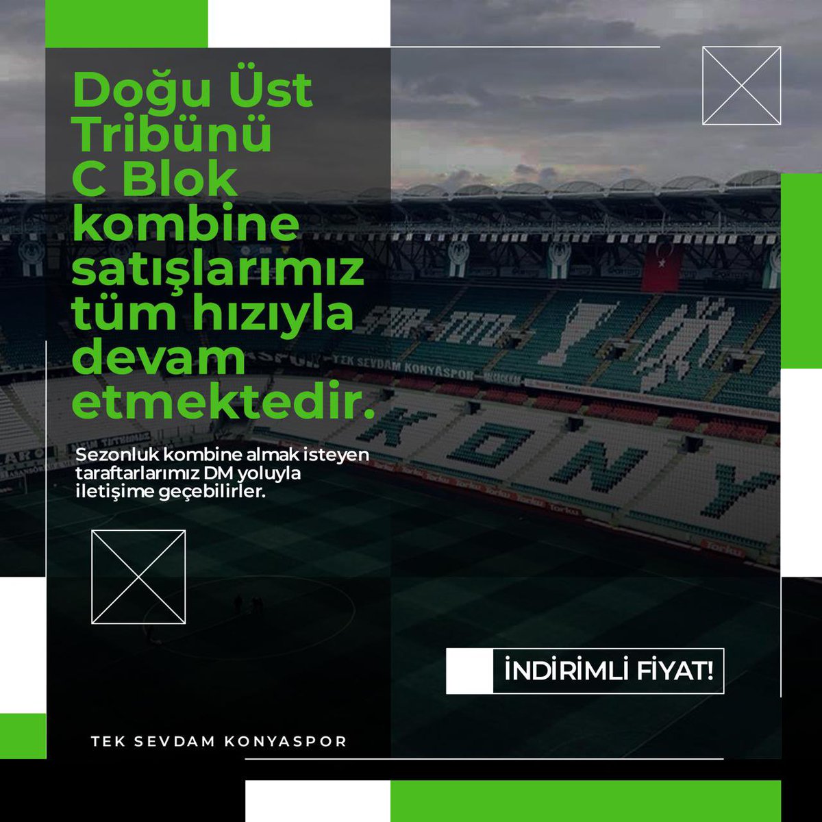 İNDİRİMDE SON GÜNLER.

Doğu üst C blok kombine satışımız devam ediyor. Kombine almak isteyen taraftarlarımız dm’den iletişime geçebilir