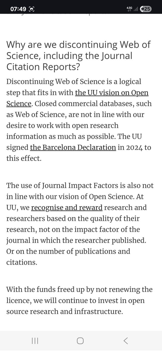 Utrecht Üniversitesi'nden akademik oyunun kurallarını değiştirecek önemli bir adım:

"Dergi Etki Faktörlerinin (Journal Impact Factors) esas alınması, Açık Bilim vizyonumuzla uyumlu değildir. UU’da biz, araştırmacıları ve araştırmalarını yayın sayısı, atıf sayısı ya da makalenin