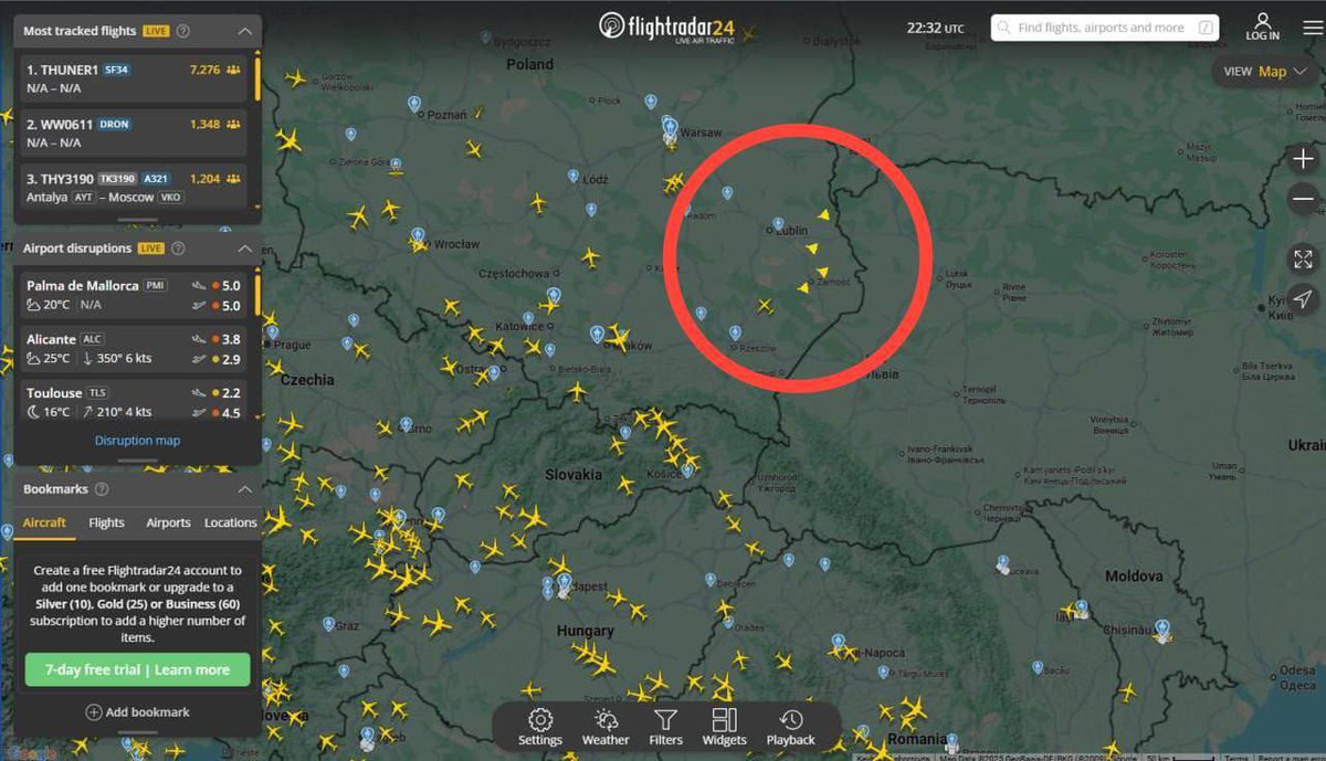 Dimitriums's tweet photo. Is Russia preparing an invasion of Poland? Today, there was a planned attack by several drones on Poland, which led to the closure of airports and the deployment of NATO fighter jets. Russia and Belarus will hold the Zapad 2025 military exercises near NATO borders from Sep 12-16. https://t.co/yRuElKdD5a