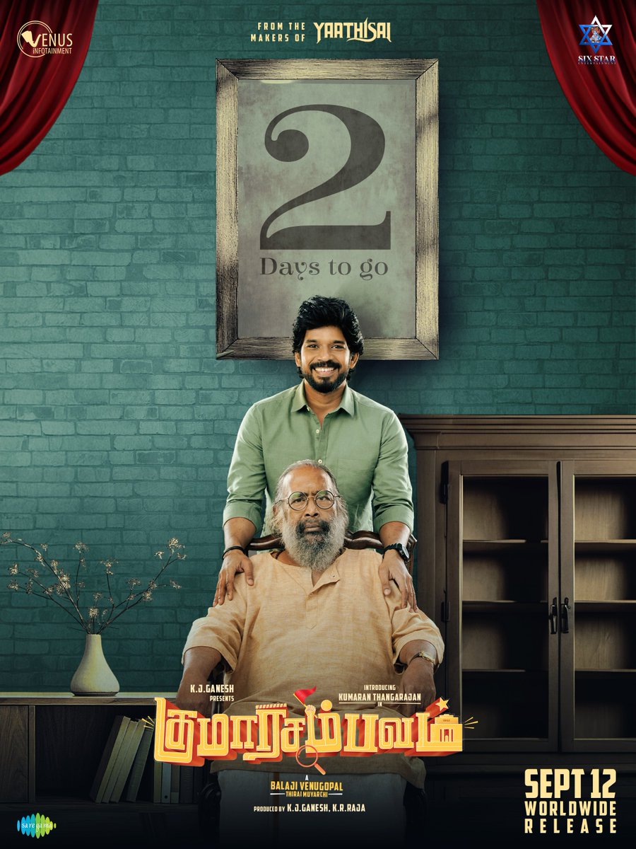 Cinema Talks (@cinematalks_) on Twitter photo The family sambhavam begins in two days - #KumaaraSambavam arrives on September 12th!
Get ready for a ride of entertainment and emotions ❤️
A Balaji Venugopal Thiraimuyarchi.
<a href="/venusinfotain/">Venus Infotainment</a> <a href="/kjganesh082/">K J Ganesh</a> @kumaran_ktr <a href="/balajesaar/">BalajeSaar</a> The family sambhavam begins in two days - #KumaaraSambavam arrives on September 12th!
Get ready for a ride of entertainment and emotions ❤️
A Balaji Venugopal Thiraimuyarchi.
<a href="/venusinfotain/">Venus Infotainment</a> <a href="/kjganesh082/">K J Ganesh</a> @kumaran_ktr <a href="/balajesaar/">BalajeSaar</a>