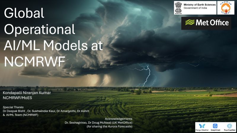 (1/2) Dr. Kondapalli Niranjan Kumar, Scientist, NCMRWF, delivered a talk at the MetOffice, UK, during the Data-Driven Climate Modelling Group Meeting on the progress of NCMRWF in bringing AI/ML into operations, as part of his visit to the University of Reading, UK, under the