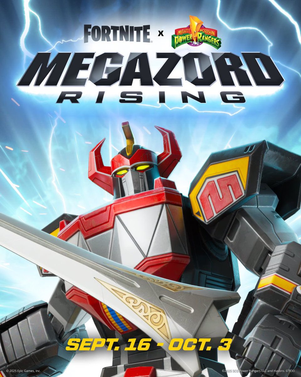 karlozmoon's tweet photo. Megazord llegará el 16 de septiembre 😱

#Fortnite #EpicPartner https://t.co/7PCbKs29Jf