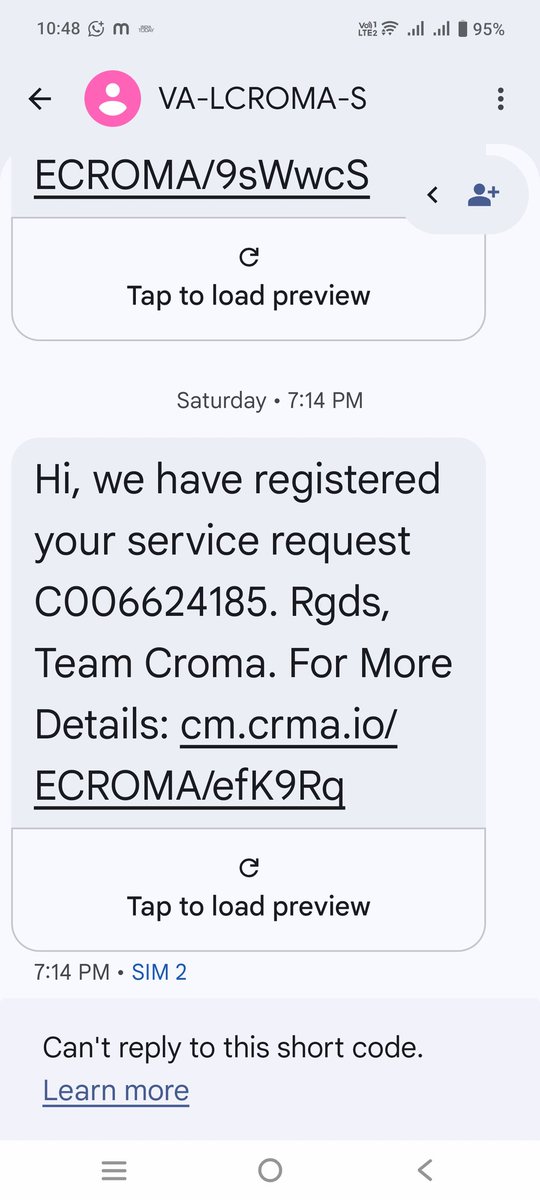 Dipesh1523's tweet photo. @cromaretail complain registed on 06/09/25 but till date no one arrived to check the product, very bad after sales service.... https://t.co/NhFtKaAeuB