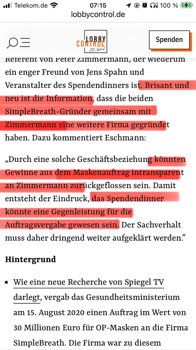 Völlig normal daß <a href="/jensspahn/">Jens Spahn</a> 30 mio€ Masken an 1ne 1 Woche alte Firma gibt, die 0 Masken Expertise hat. 

Plus der SimpleBreath Gründer Kevin Straßburger persönlicher Referent von Spahn Freund Peter Zimmermann ist &amp; mit dem ne Firma gründet &amp; das SpahnSpendendinner veranstaltet