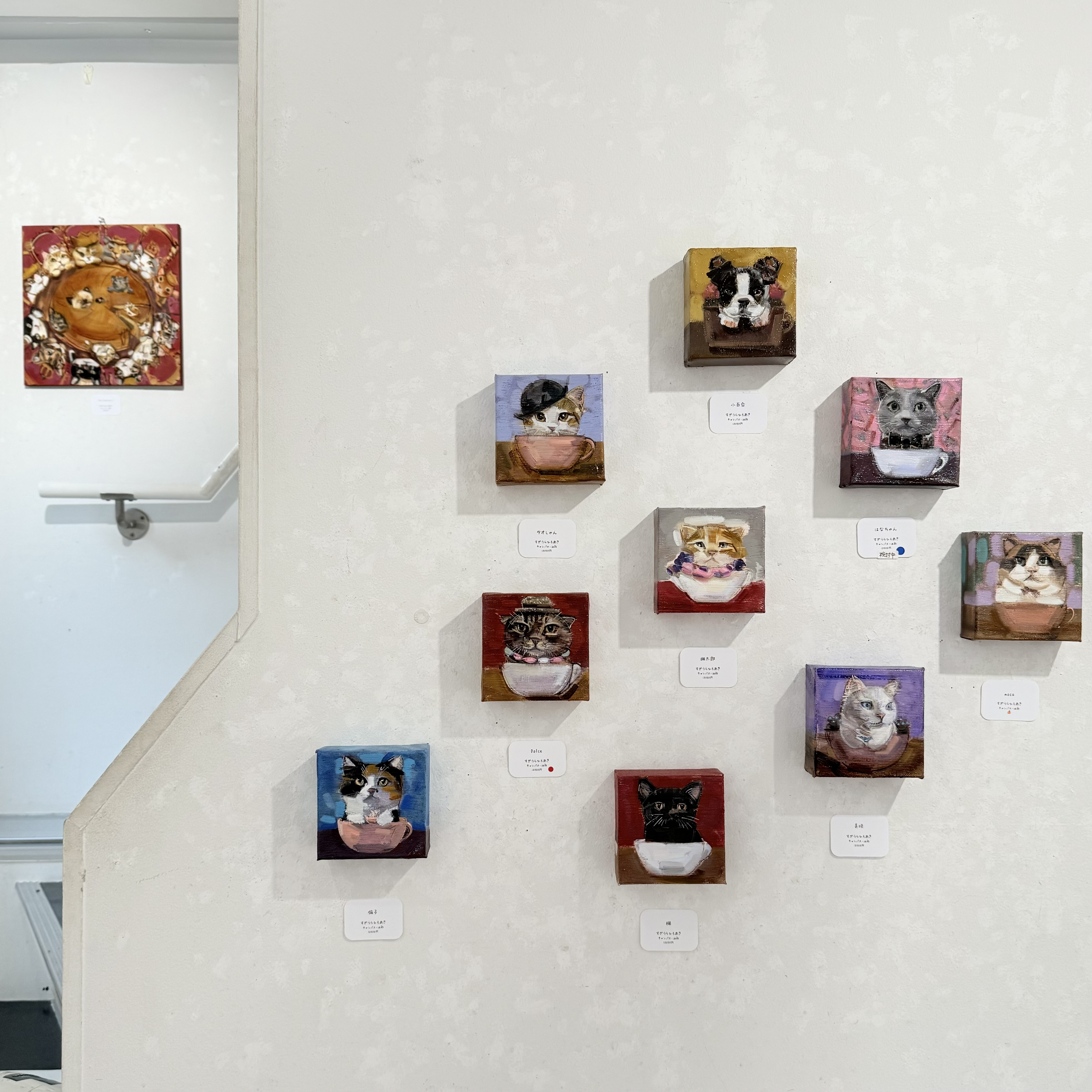 手作り額付き絵画　title「はるうららニャンコ」 額縁に絵を描く② | K.Hikosakaのブログ