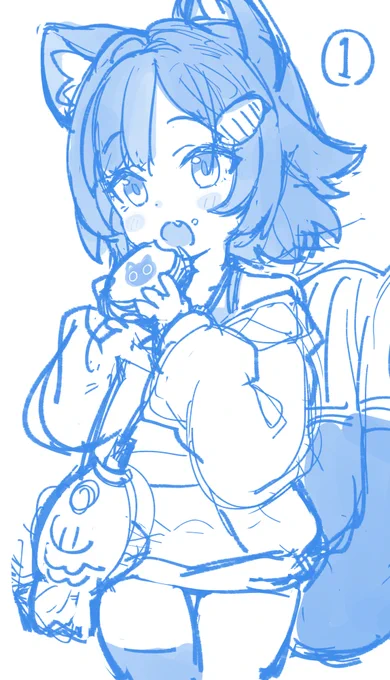 えも研さんちのアズキちゃんのラフ描いて試行錯誤してました。