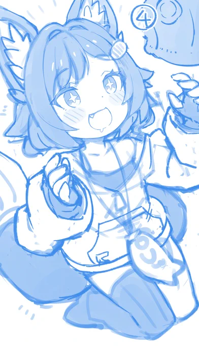 えも研さんちのアズキちゃんのラフ描いて試行錯誤してました。