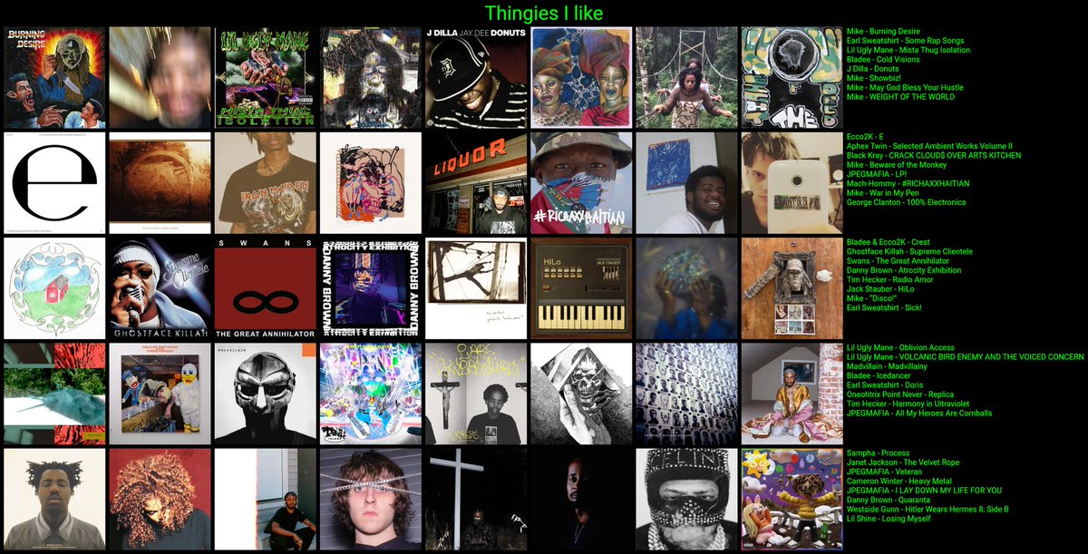 JohnImOverflow's tweet image. Hello I am john overflow and here is my topster chart...#musictwt whaddya think