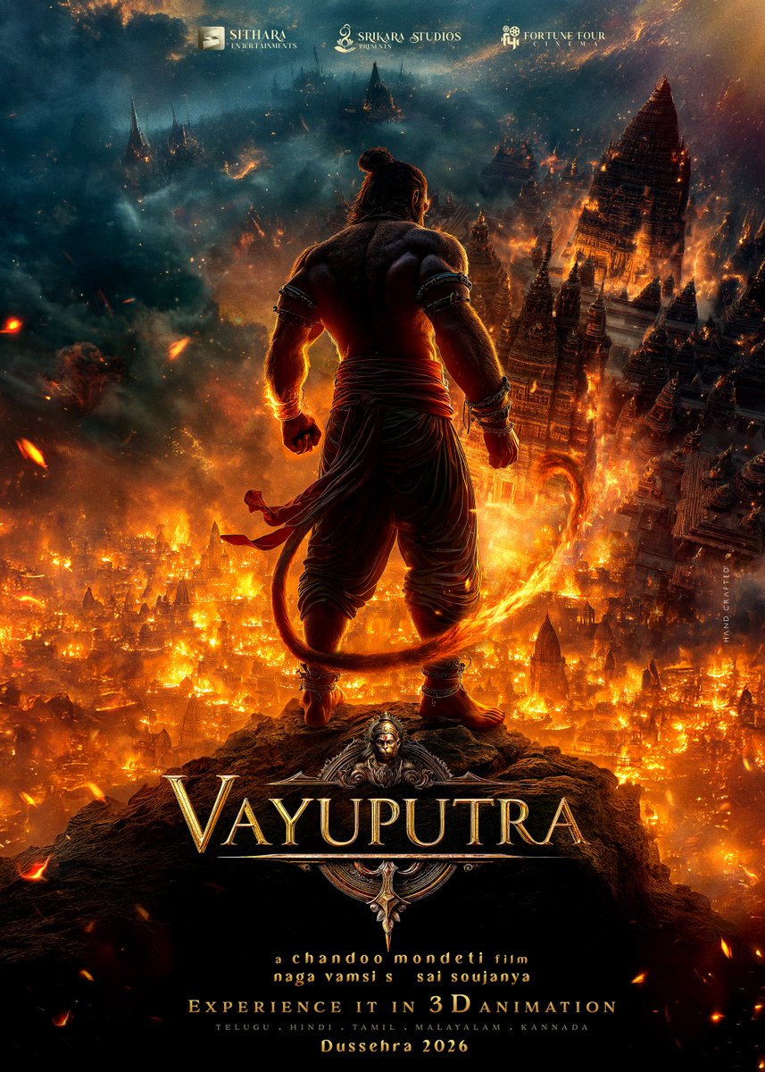 Naga Vamsi (@vamsi84) on Twitter photo An immortal tale, reborn in a way the world has never witnessed. 🔥
#VAYUPUTRA ~ The Legend of Lord Hanuman, like never before 🕉️
A story that we’ve been working on for the past couple of years… A brainchild of <a href="/chandoomondeti/">chandoo mondeti</a>’s long-cherished vision, now taking shape as we An immortal tale, reborn in a way the world has never witnessed. 🔥
#VAYUPUTRA ~ The Legend of Lord Hanuman, like never before 🕉️
A story that we’ve been working on for the past couple of years… A brainchild of <a href="/chandoomondeti/">chandoo mondeti</a>’s long-cherished vision, now taking shape as we