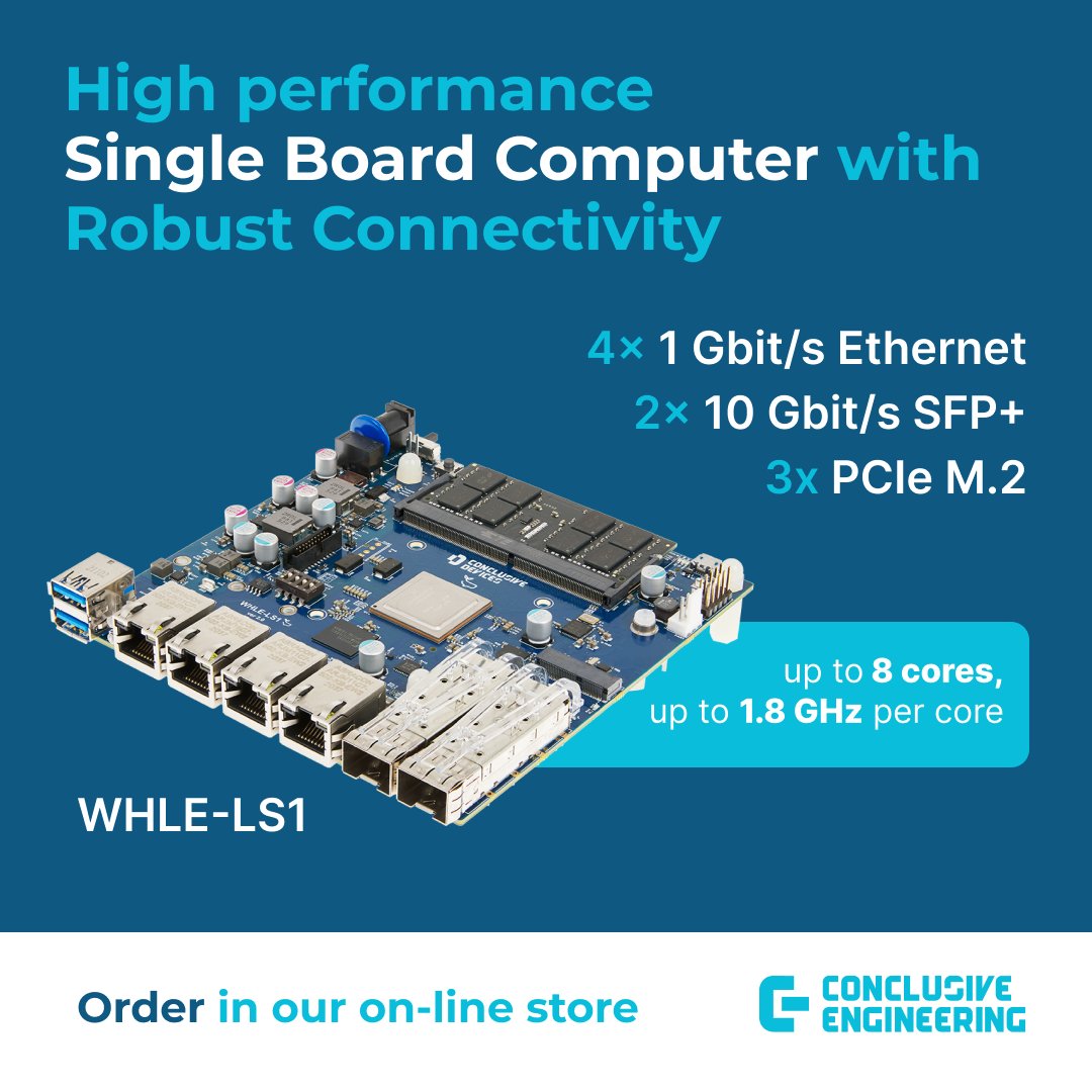 Conclusive_tech's tweet image. Looking for an SBC with multiple ports? The WHLE-LS1 is a cost-effective high-performance SBC powered by @NXP Layerscape® LS1 series SoC. Order now: conclusive.tech/products/whle-…
#NXP #EmbeddedSystems #EmbeddedElectronics