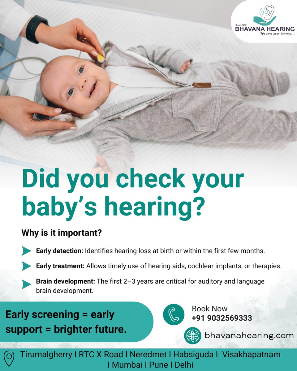 Your baby’s first hearing test is as important as their first vaccine. Protect their future today.
.
.
#HearingAwareness #BabyHearingCheck #NewbornScreening #HealthyStart #EverySoundMatters #ChildDevelopment #EarlyDetection #HearingHealth #BrighterFuture