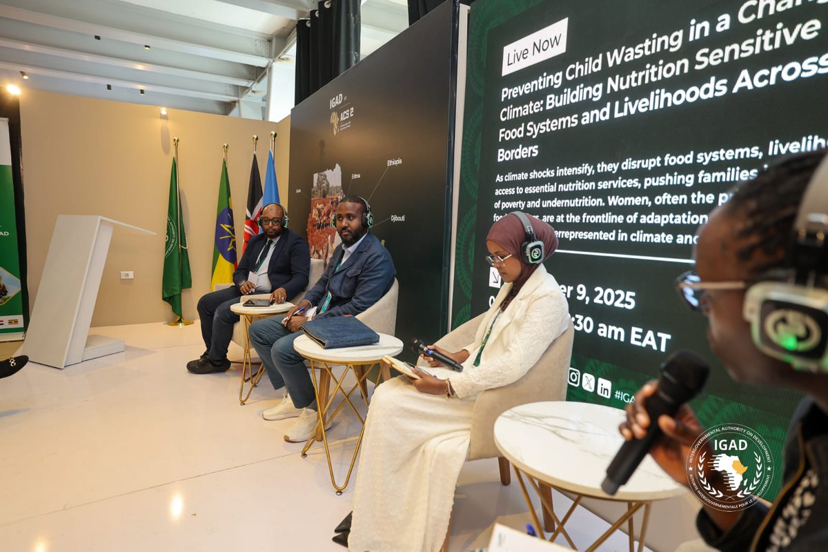 IGADHealthS's tweet image. #IGADatACS2 

📣#Recap: Yesterday, #Sept9th, IGAD Centre of Excellence on Nutrition (@IGAD_ICEN) in collaboration with Concern Worldwide (@Concern) and the #Hanaano Program partners held discussions on how climate shocks are driving malnutrition and how women are adapting