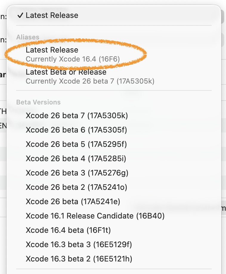 benrudhart's tweet image. Xcode 26 Release Candidate has been available for a day, but it&apos;s not yet supported in Xcode Cloud. Bummer 😥 #xcode #xcodecloud