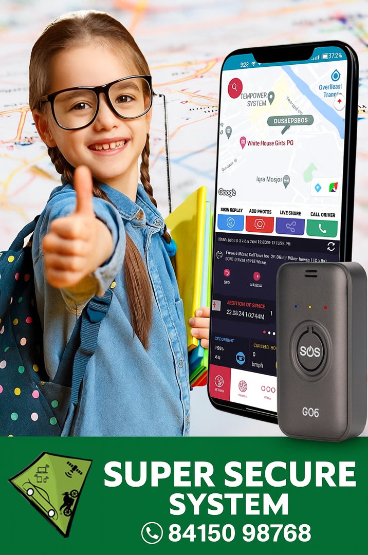 SSS_GPS's tweet image. 👧📍 Keep your loved ones safe with Super Secure System GPS Tracker!
✅ Real-time Location✅ SOS Emergency Button✅ Easy to Carry
Your child’s safety is just a call away! 💚
📞 Order Now- 8415098768 
📩Email.sales@supersecuresystem.com📩
 #supersecuresystem #chorsekoidarrnhi