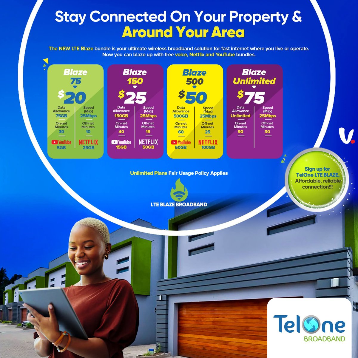 The good news for those affected by Econet's sudden u-turn on SmartBiz is that there are now more options in the market compared to last year, especially with Starlink's arrival. One alternative is TelOne's LTE Blaze, which offers more data for less than what SmartBiz provides.