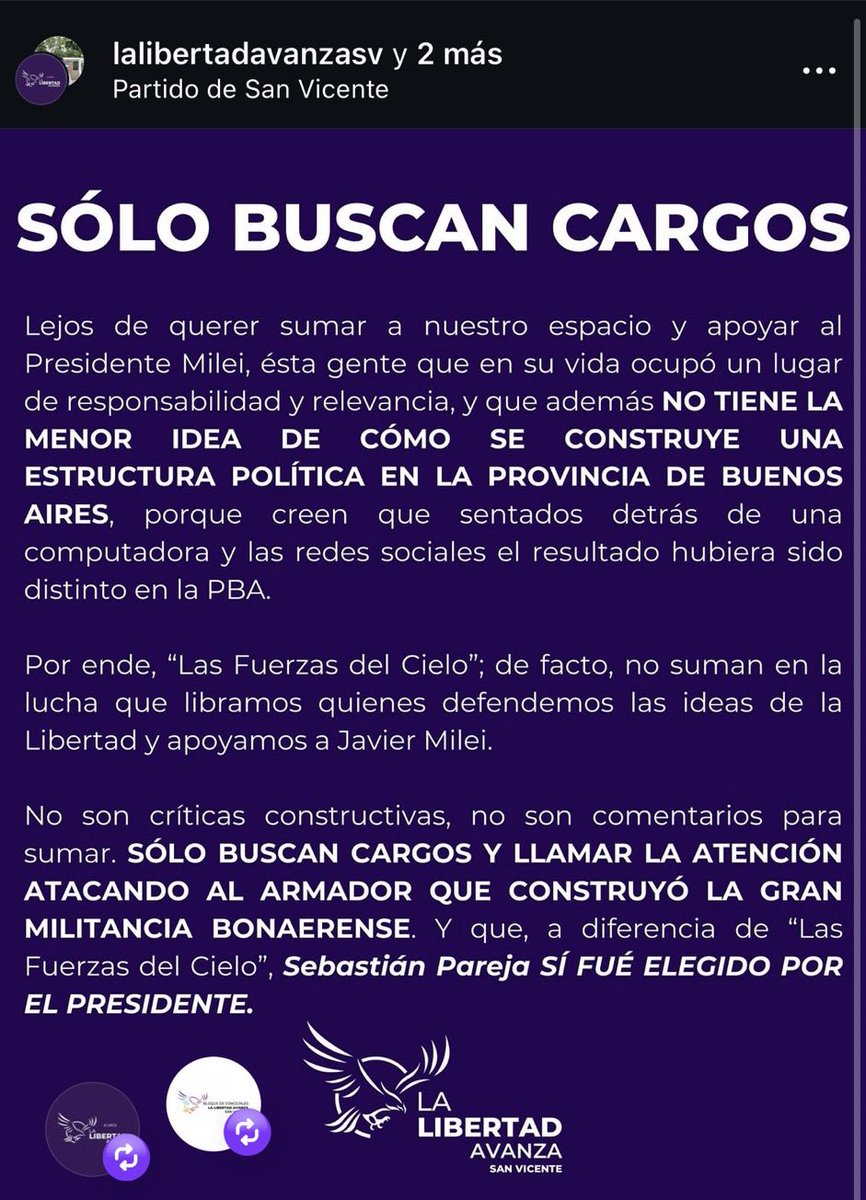 Esta guerra va a seguir mientras los kukas de Pareja quieran seguirla. Y van a perder.