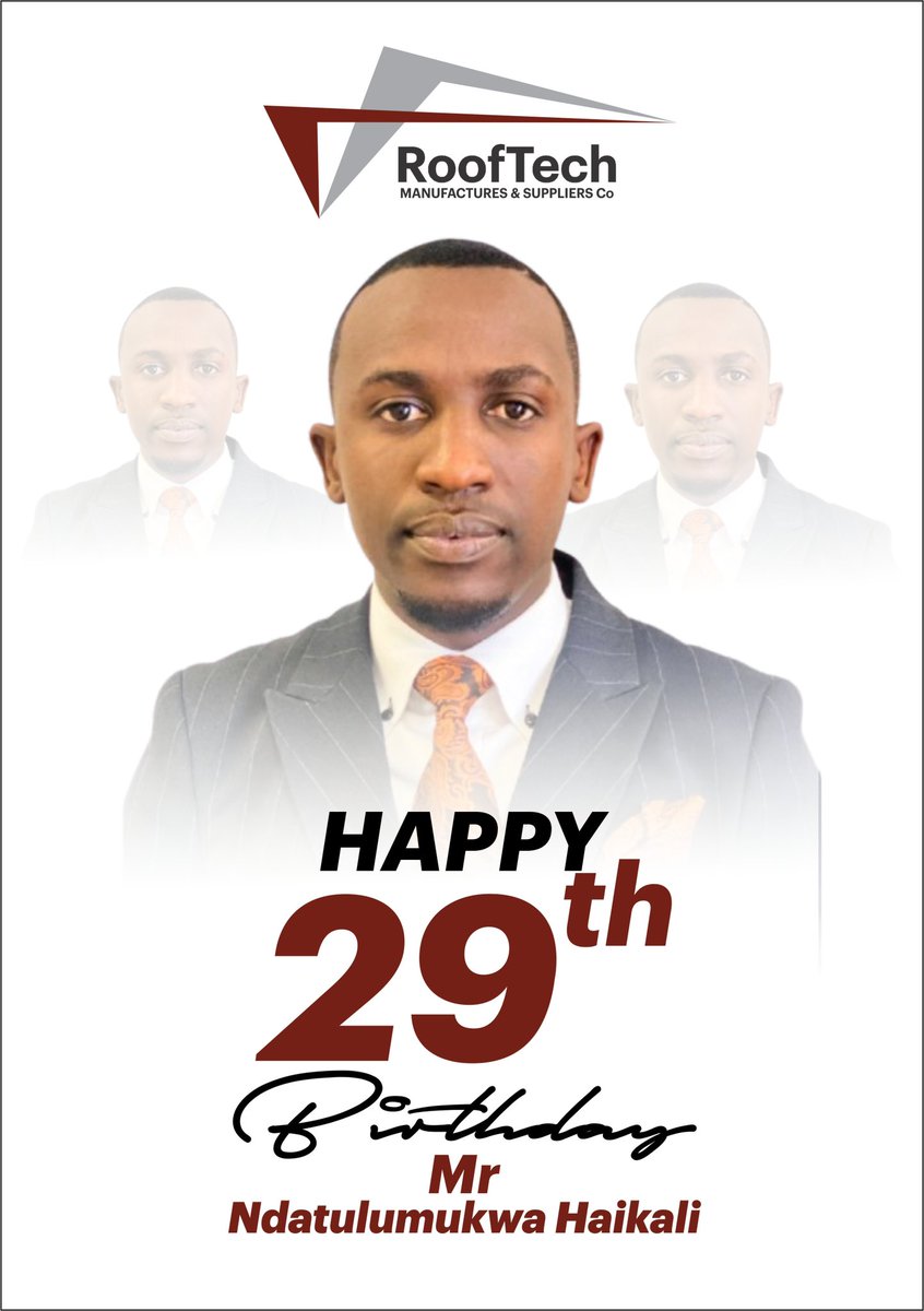 🎉🎊Today we celebrate the visionary leadership that continues to guide RoofTech Family. 

HAPPY 29th BIRTHDAY Mr. Ndatulumukwa Haikali.
