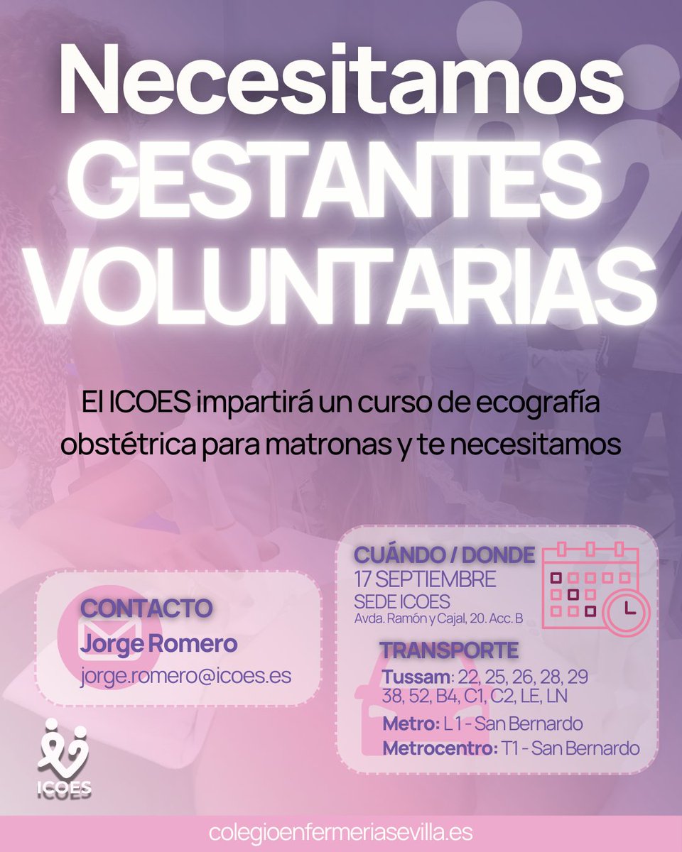 Colegio de Enfermería de Sevilla (@icoesevilla) on Twitter photo 🫄 Si estás embarazada, no te pierdas este curso para matronas donde podrás ver a tu bebé por eco en ICOES #Sevilla
▶️ <a href="/AMatronas/">Asociación Andaluza de Matronas</a> <a href="/elpartoesnuestr/">El Parto es Nuestro</a> 🫄 Si estás embarazada, no te pierdas este curso para matronas donde podrás ver a tu bebé por eco en ICOES #Sevilla
▶️ <a href="/AMatronas/">Asociación Andaluza de Matronas</a> <a href="/elpartoesnuestr/">El Parto es Nuestro</a>