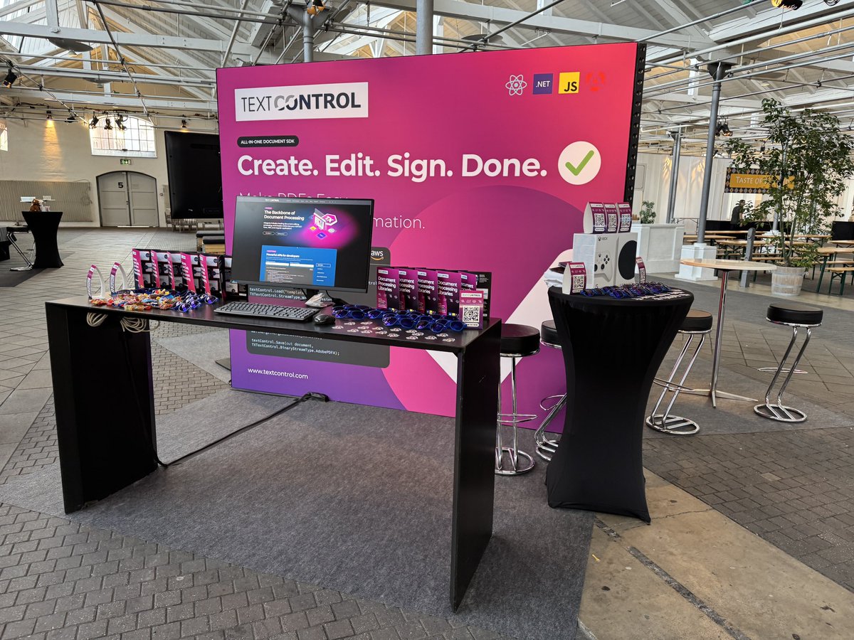 ☀️ Good morning #cphdevfest

Our booth is set up and ready! 🎉 Fully stocked with everything you need to explore the power of our document processing libraries. The go to solution when it comes to generating PDFs. 📄⚡

👉 Stop by today, have a chat with us, and enter for your