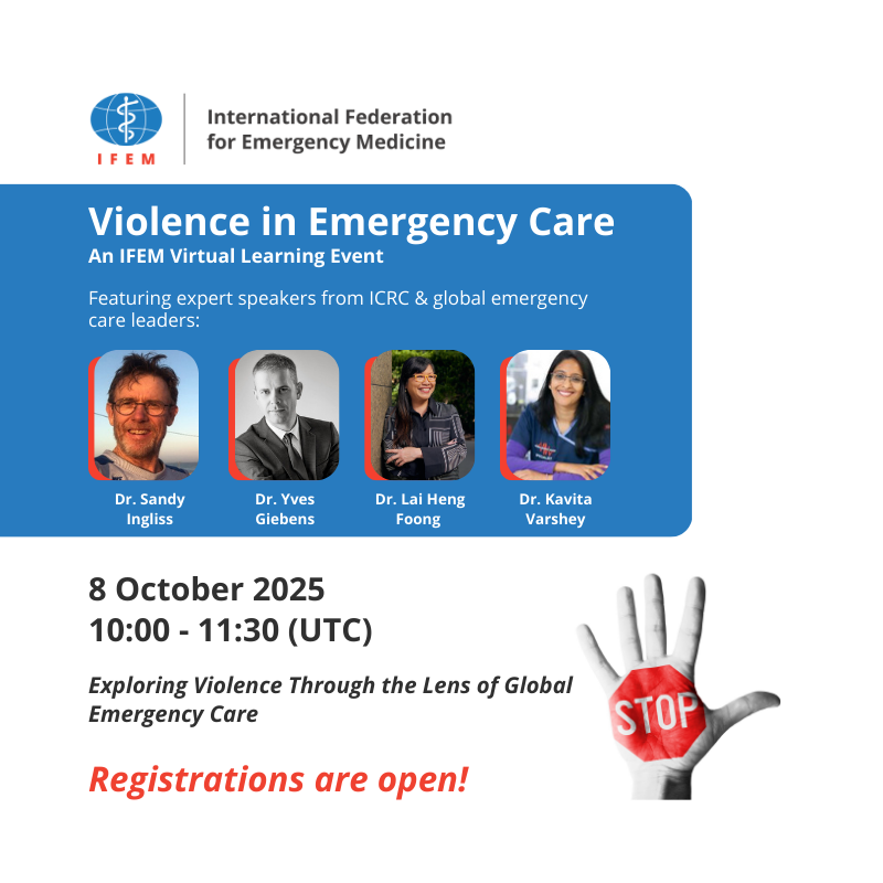 ifemglobal's tweet photo. Violence in Emergency Care - a Virtual Learning Event exploring global perspectives & solutions with IFEM & @ICRC.
📅 8 Oct | ⏰ 10:00 UTC
🔗 Register now: https://t.co/NTkjwJPLaV
#IFEM #EmergencyMedicine #ICRC #Healthcare https://t.co/Xpn74LcJqB