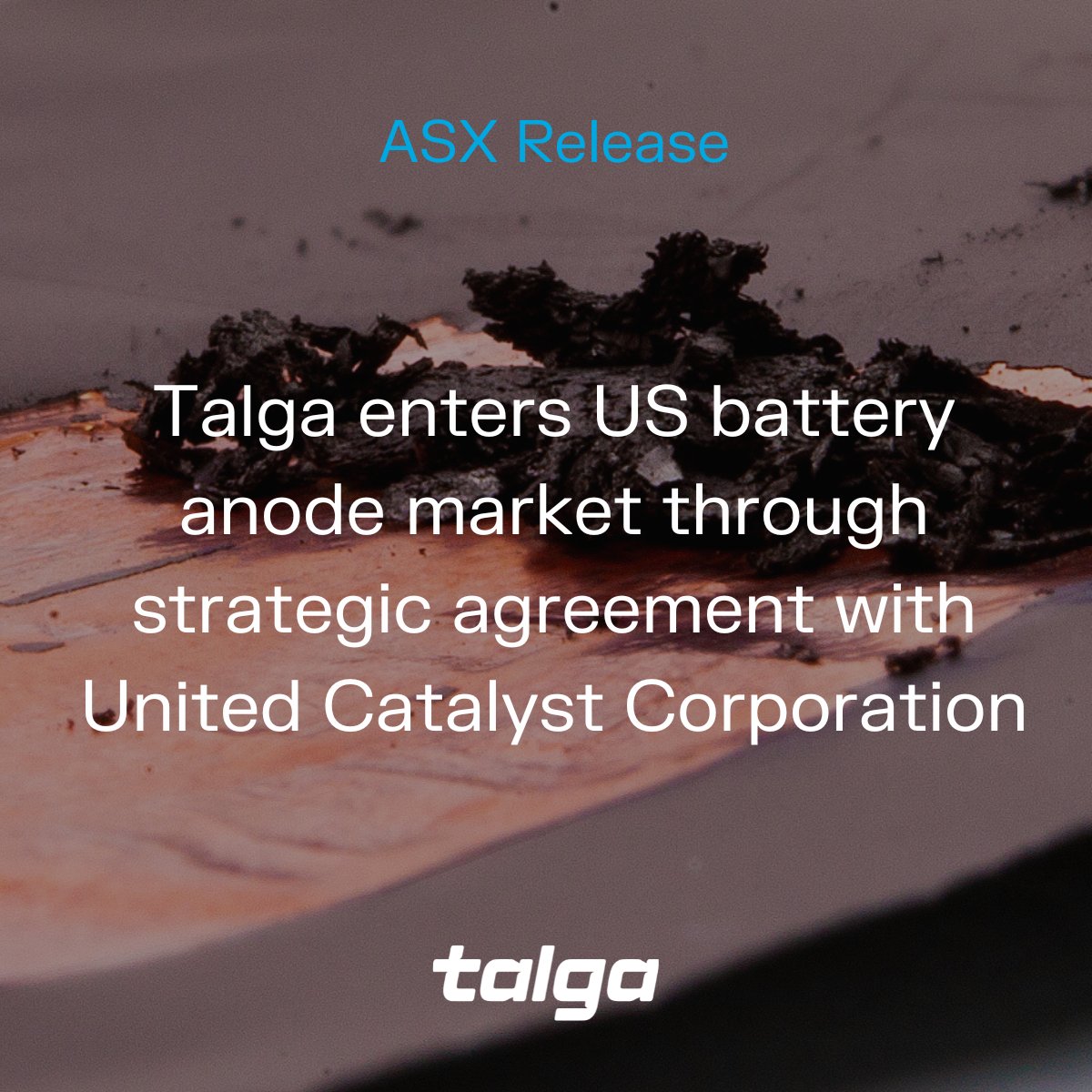 Talga_Ltd's tweet photo. We’re pleased to share that Talga has signed a Strategic Cooperation Agreement with United Catalyst Corporation in South Carolina — marking Talga’s entry into the US battery anode market. 🇺🇸🔋

👉 Read more: https://t.co/hrxl81NVjm https://t.co/st06IZ7fv9