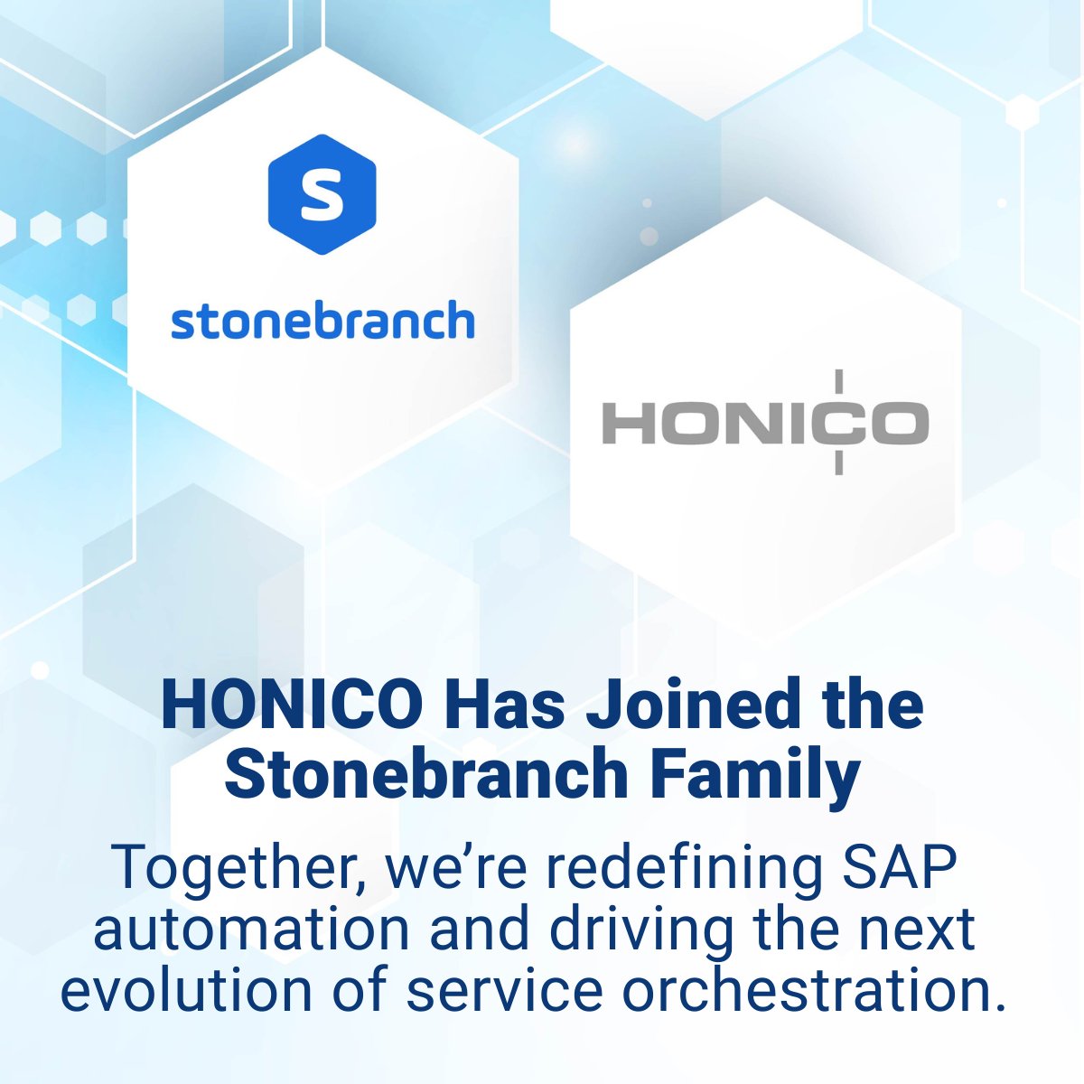 Stonebranch's tweet image. 🚨 Big News! 🚨 Stonebranch has acquired HONICO, experts in #SAPAutomation &amp;amp; business process integration. With HONICO’s #BatchMan, we’re expanding leadership in #SOAP &amp;amp; boosting #automation across #SAP landscapes. 👉 Learn more: hubs.ly/Q03HJ9CJ0