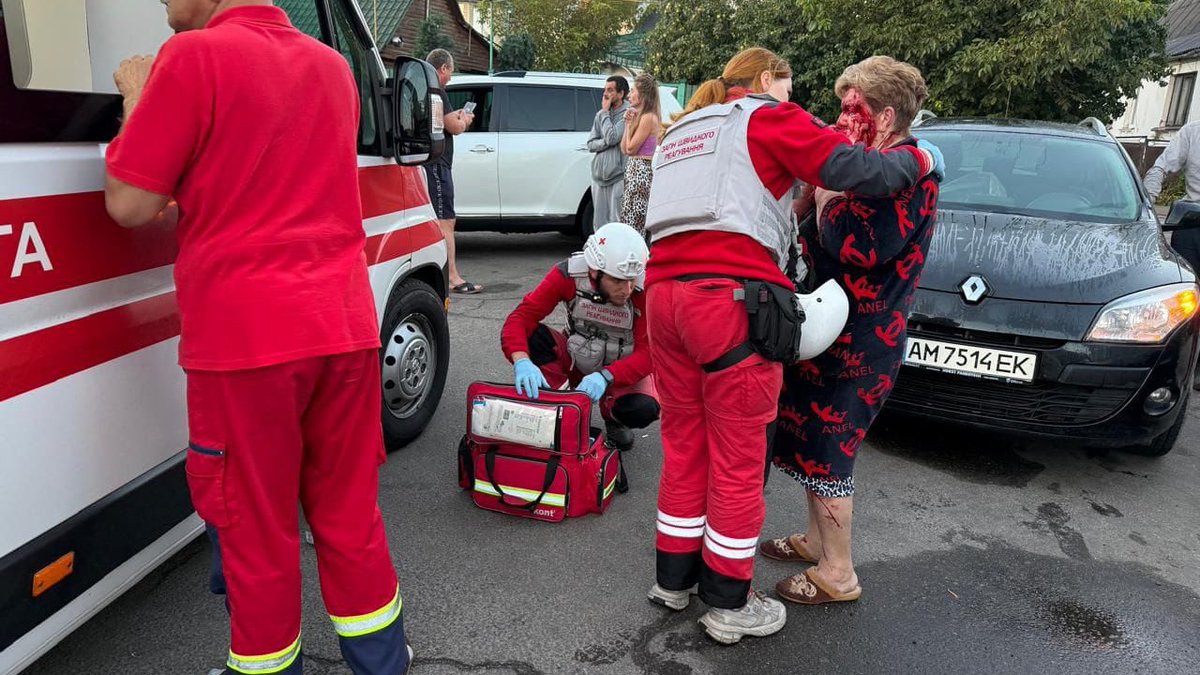 Rescuers are now working in Volochysk, Khmelnytskyi region, where the Russians struck an ordinary sewing workshop with a missile. As of now, three people are reported injured. This is just one of the sites of today’s massive Russian attack: about 415 drones of various types and