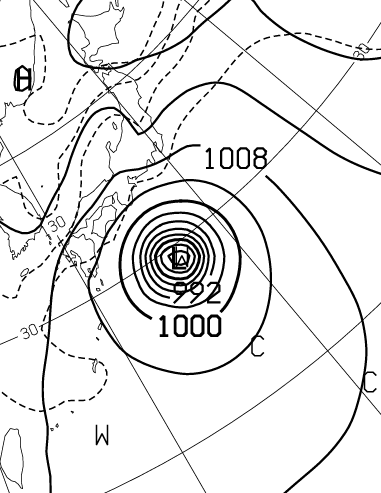 気象庁20日21時の数値予報天気図を見ると日本の南海上にマリアナ諸島の東海上で発生し、発達しながら北西に進んでくる規模の大きな台風が予想されている

数値予報天気図はシナリオの1つを天気図として描いたもので日替わりで全く異なることも珍しくないので話10分の1にして考えておく