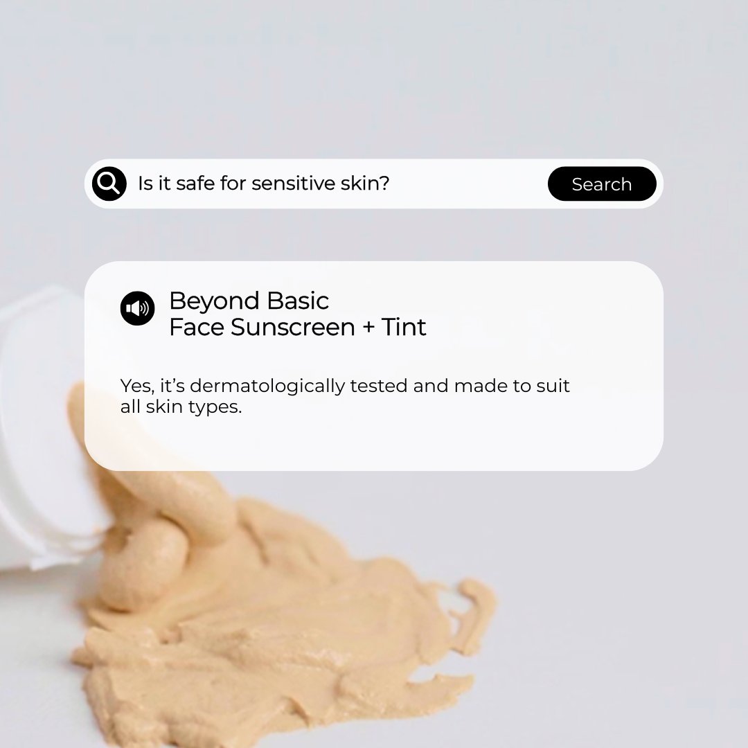 beyondbasicteam's tweet image. Safe on sensitive skin?
Safe for sensitive skin? ✅
Our Face Sunscreen + Tint is dermatologically tested &amp;amp; made for all skin types.

#BeyondBasic #SkincareSimplified  #SkinCareSimplified #SunscreenEveryday
#InnovationInBeauty #lessismore #lessfussmorefabulous